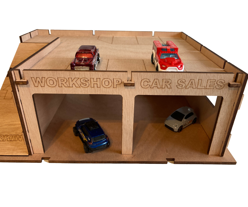 Wooden Toy Garage fits Hot Wheels Cars