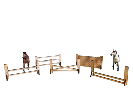 5 Toy Horse Jumps, Fits Schleich Horses, Made From Wood