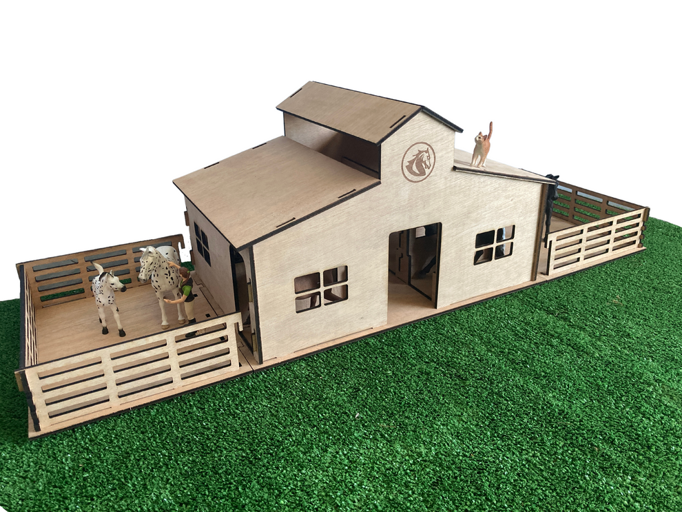  Foto zu Toy Stable and Paddocks, fits Schleich horses, made from wood – Kea Play 