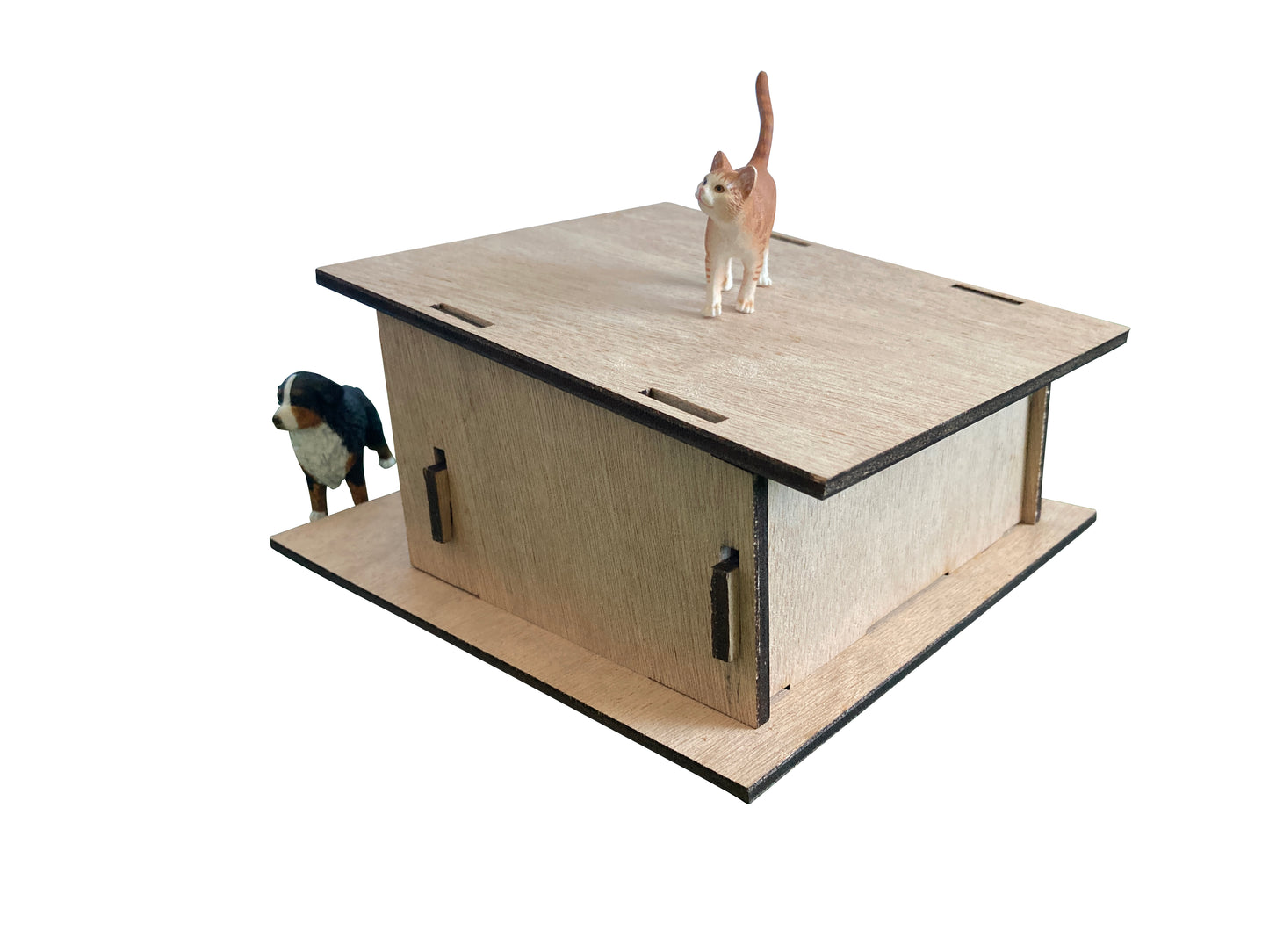 Toy Big Dog Kennel, fits Schleich Bernese Mountain Dog, the big Kiwi wooden dog house