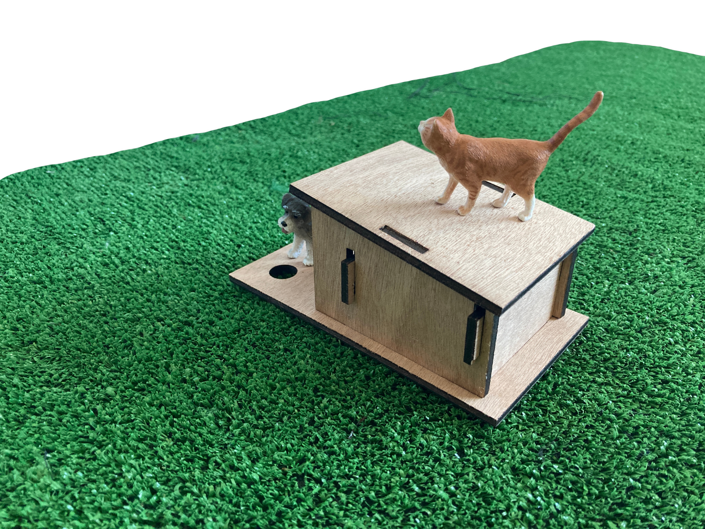 Toy Dog Kennel, fits Schleich Schnauzer, the Kiwi wooden dog house