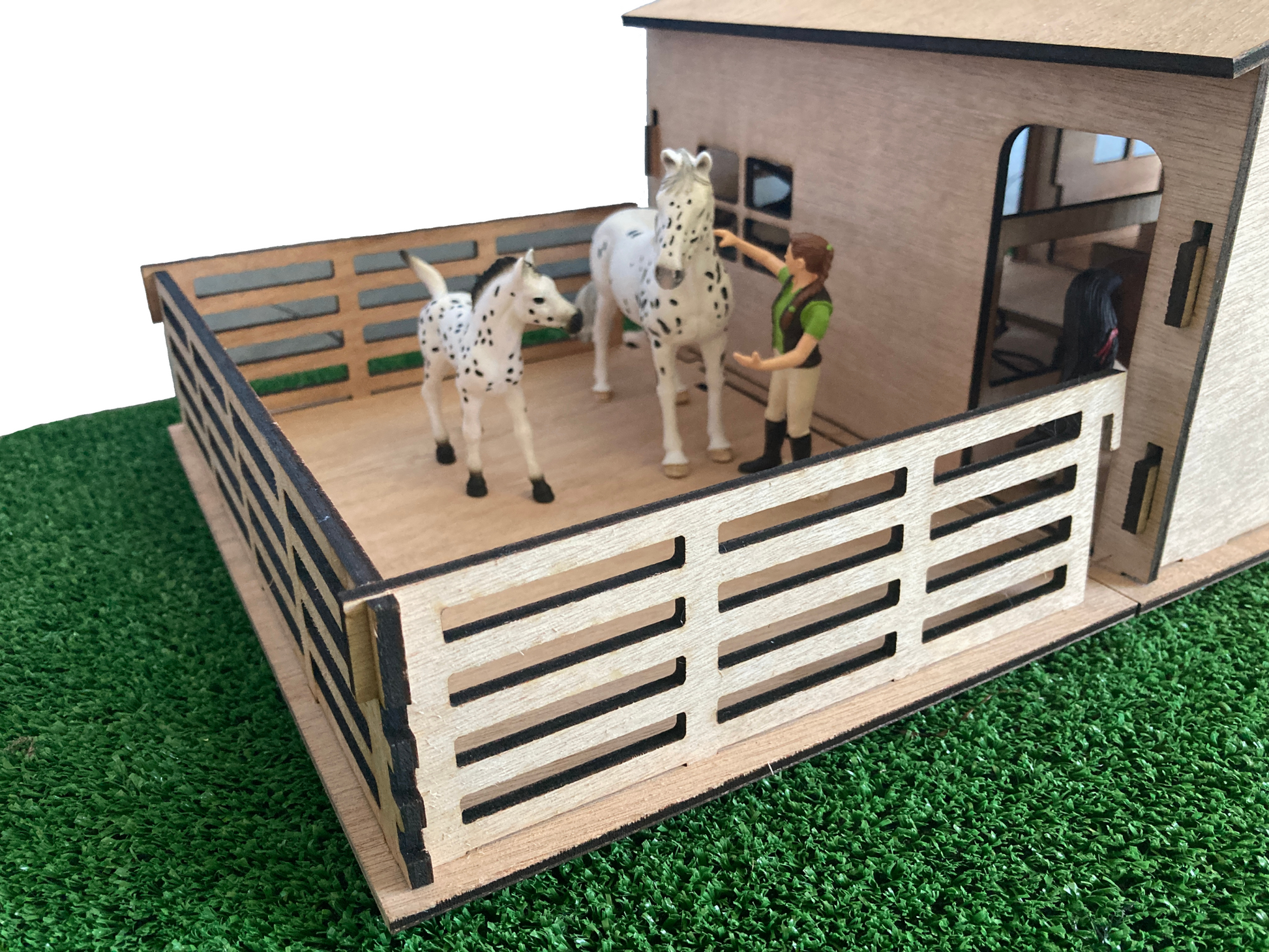 Toy Stable and Paddocks fits Schleich horses made from wood