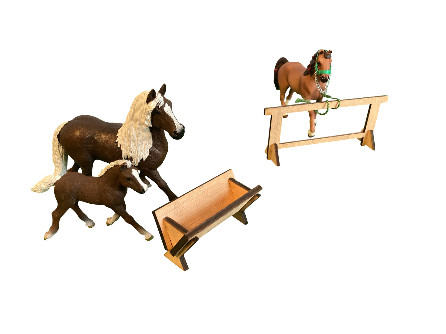 Kea Play Stables Accessories Pack, Fits Schleich Horses, Made From Wood