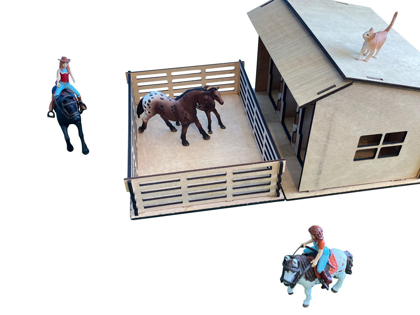 Toy Paddock, Fits Schleich Horses, Made From Wood