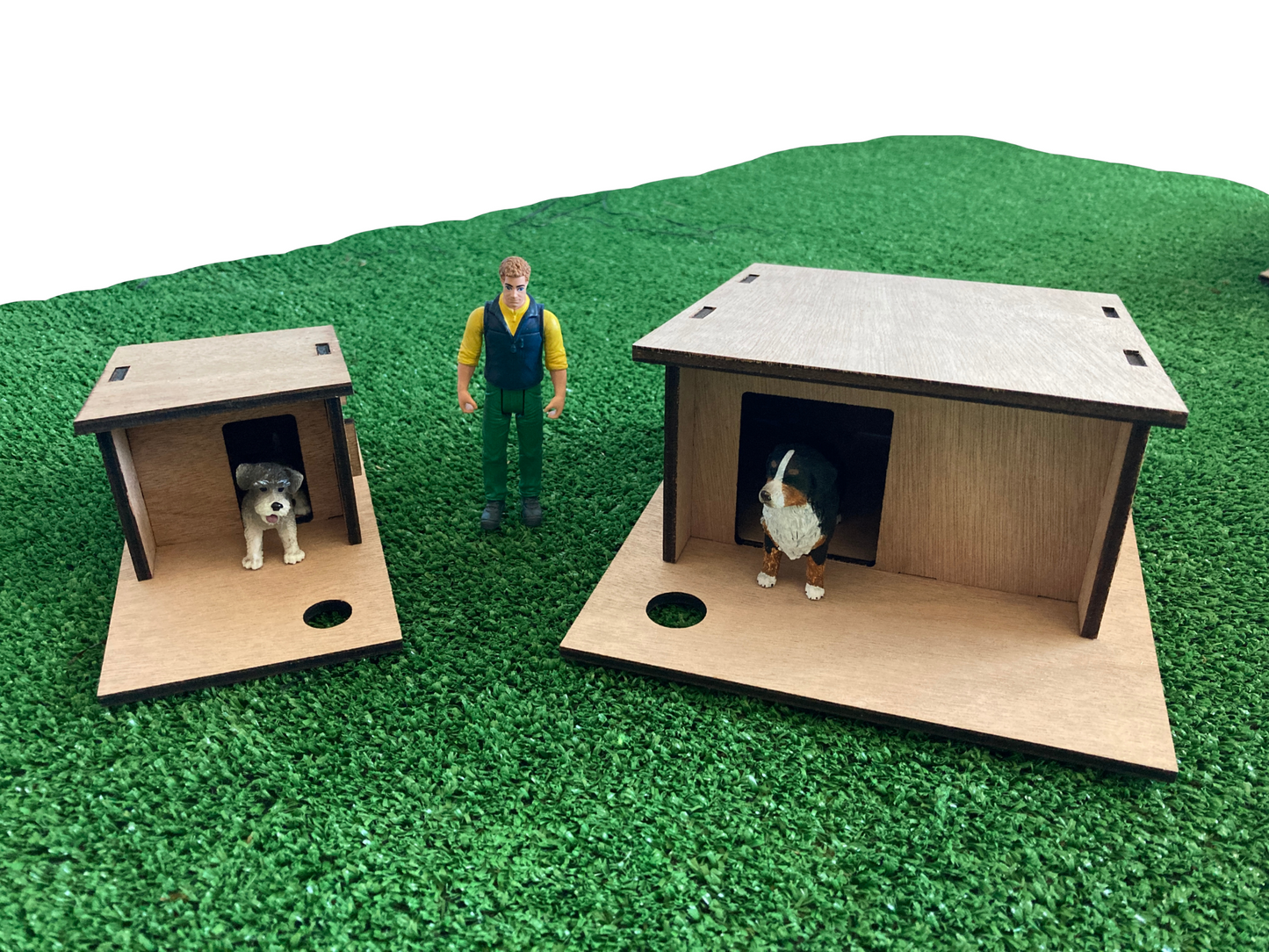 Toy Dog Kennel, fits Schleich Schnauzer, the Kiwi wooden dog house