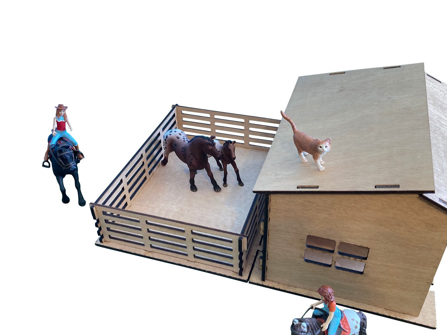 Toy Paddock, Fits Schleich Horses, Made From Wood