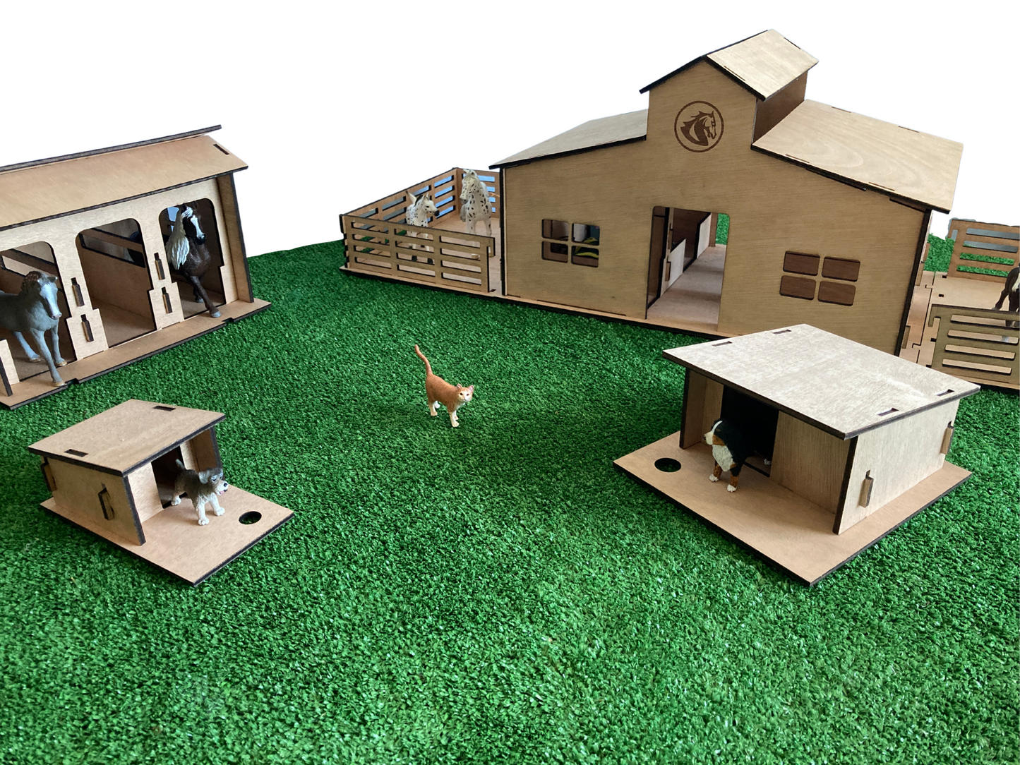 Toy Dog Kennel, fits Schleich Schnauzer, the Kiwi wooden dog house