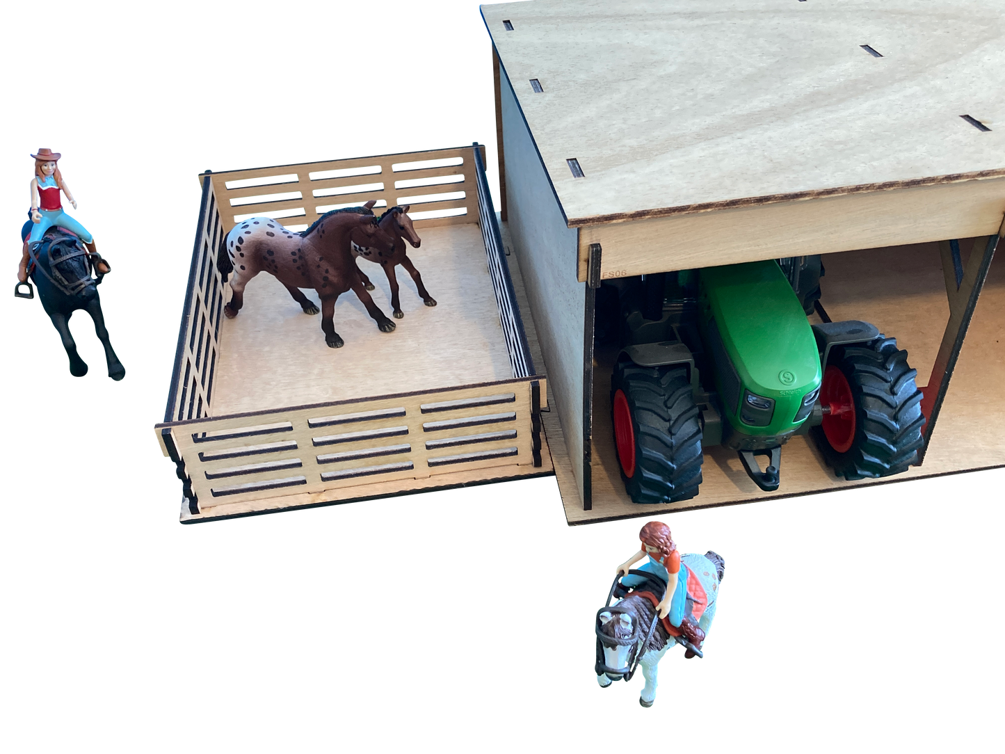 Toy Paddock, Fits Schleich Horses, Made From Wood