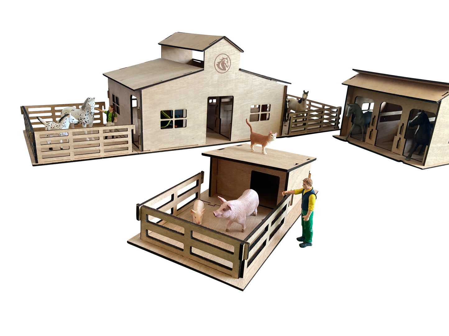 Toy Pigsty, Fits Schleich Pigs, Made From Wood