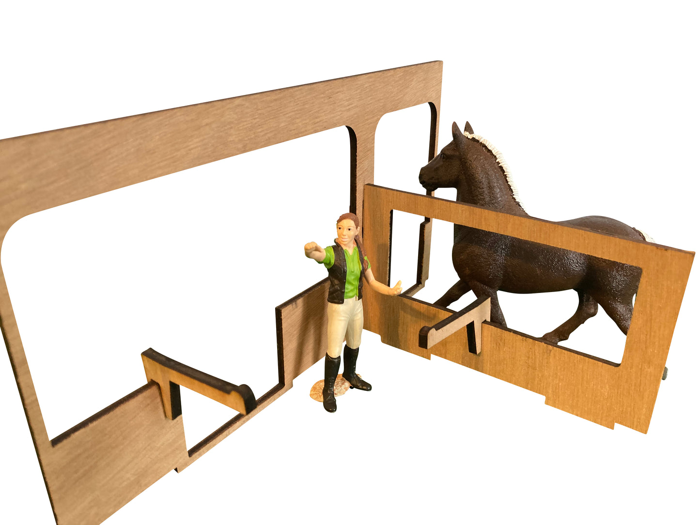 Kea Play Stables Accessories Pack, Fits Schleich Horses, Made From Wood