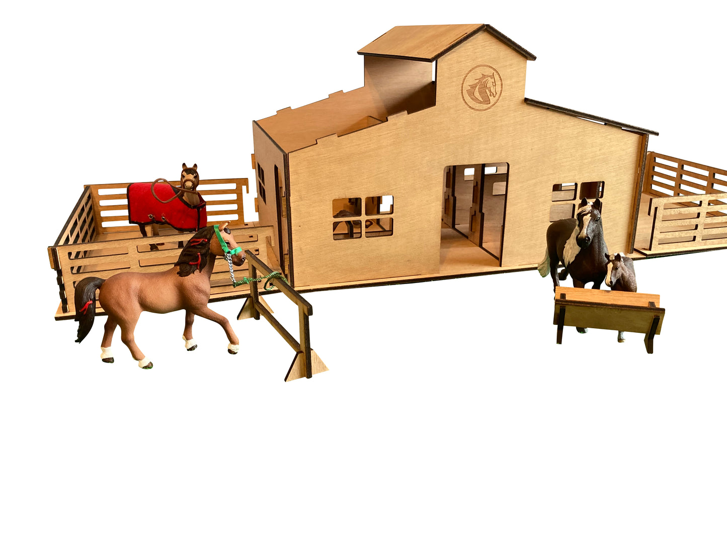 Kea Play Stables Accessories Pack, Fits Schleich Horses, Made From Wood